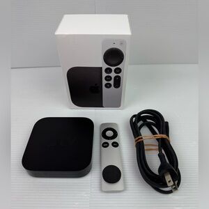Apple TV 4K 64GB ( 3rd Generation) Model A2737 Black W/ Silver Remote Smart TV